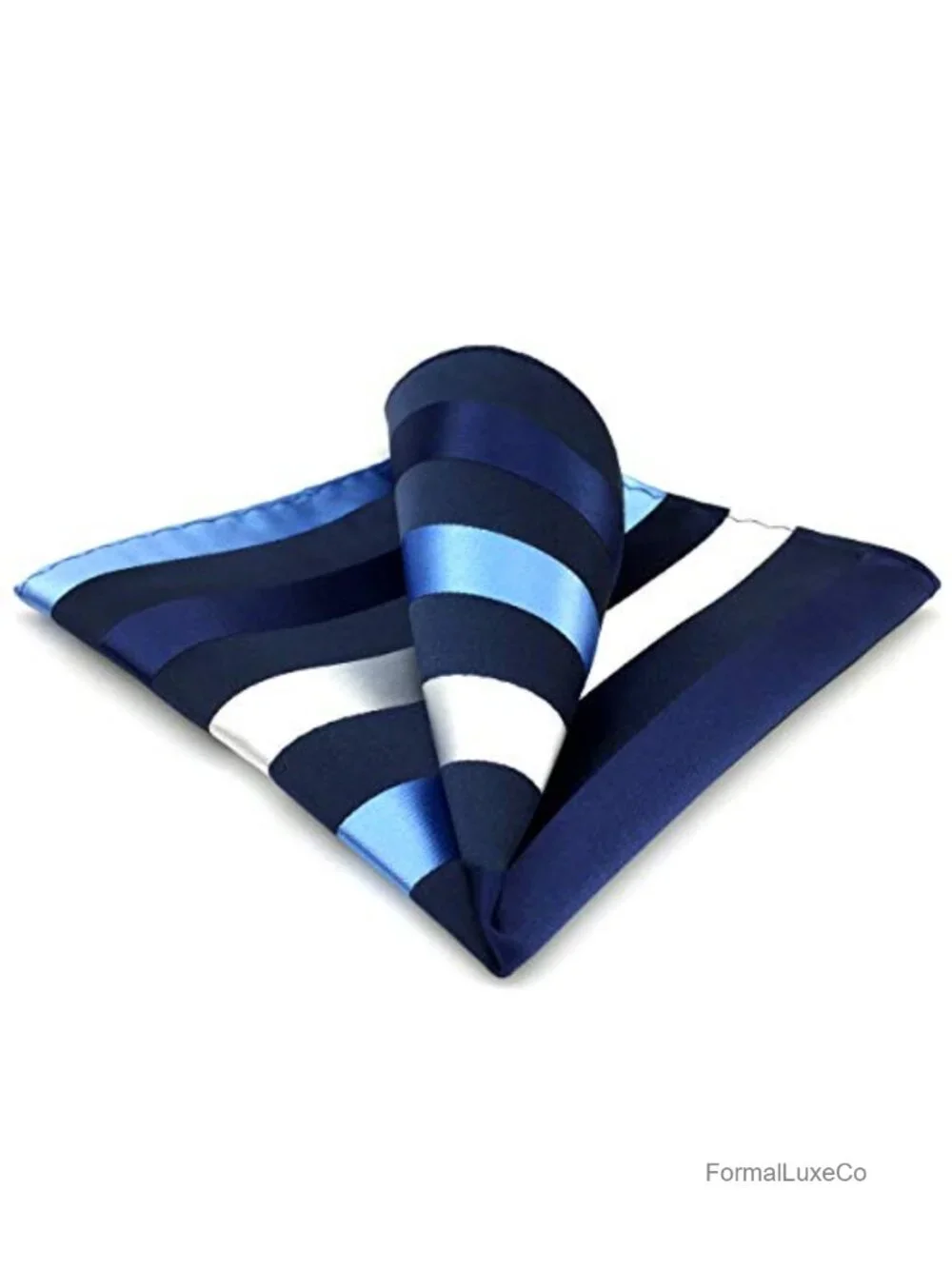 Striped Silk Blend Men's Pocket Square - Large 12.6
